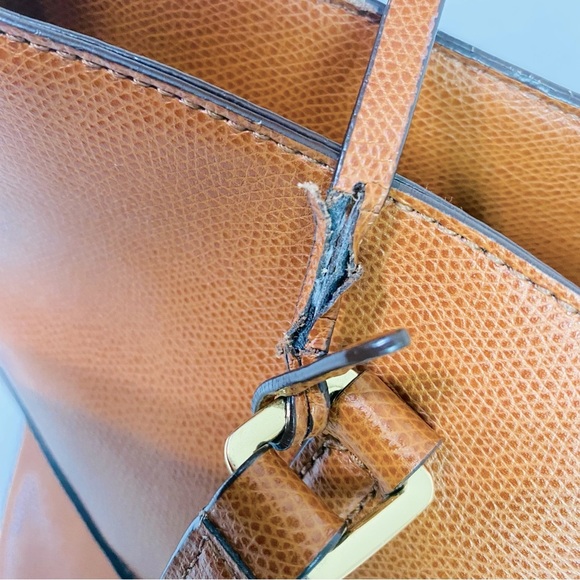 Lauren Ralph Lauren Whitney Pocket Brown Leather Tote 15” x 9” x 5” - Picture 9 of 12